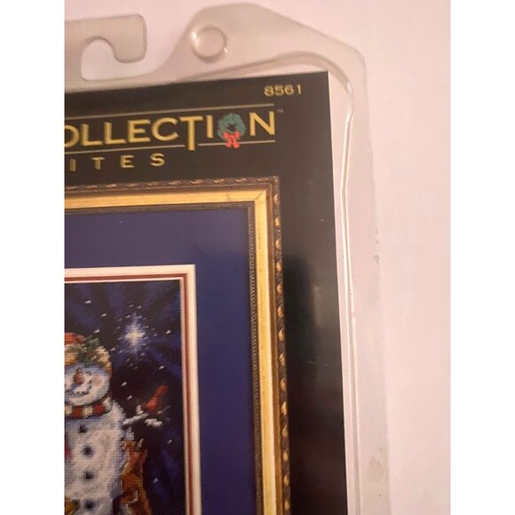 Midnight Snowman Counted Cross Stitch Kit By Dimensions Winter Holiday Craft 5x7 - Picture 2 of 5